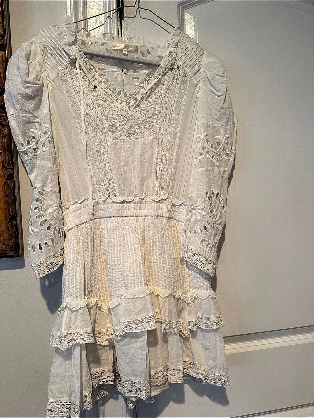 LoveShackFancy Milena Dress White XS Like New